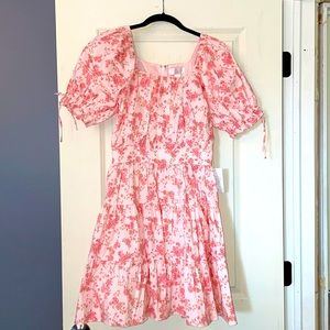 NWT Puff Sleeve Dress - Pink Poppy
